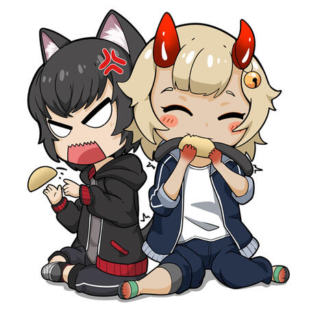 Baku and Frosta Chibi by NotJapaneseSushi